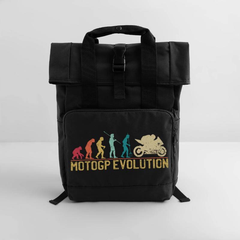 Conception de la silhouette Motocross Evolution Sac à dos Roll Top à deux anses