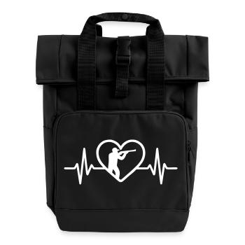 Hunting Heart – Hunter Passion - Roll Top Backpack with Two Handles - black - Front