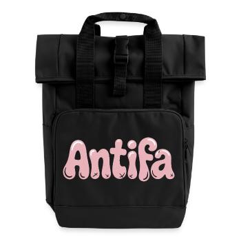 Antifa - Produits dérivés antifascistes - Sac à dos Roll Top à deux anses - noir - Devant