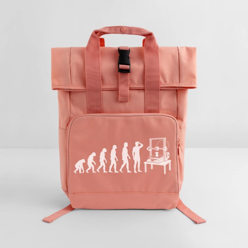 3D Printing Evolution – From Monkey to Maker Roll Top Backpack with Two Handles