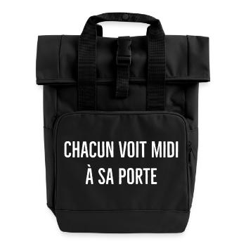 chacun voit midi a sa porte - Sac à dos Roll Top à deux anses - noir - Devant