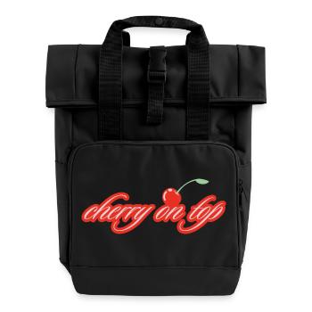 Cherry On Top  - Rolltop Rucksack mit zwei Griffen - Schwarz - Vorne