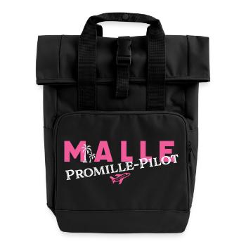 MALLE Promille-Pilot - Rolltop Rucksack mit zwei Griffen - Schwarz - Vorne