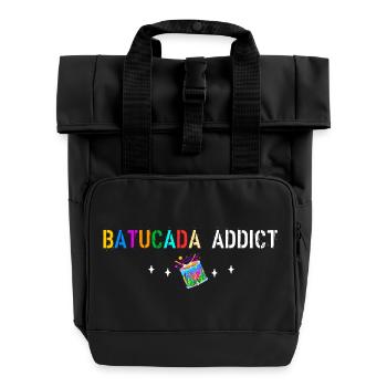 Batucada-Süchtige - Rolltop Rucksack mit zwei Griffen - Schwarz - Vorne