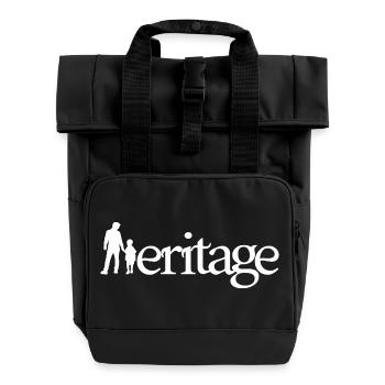 HÉRITAGE ! (famille, papa, maman, enfants)  - Sac à dos Roll Top à deux anses - noir - Devant