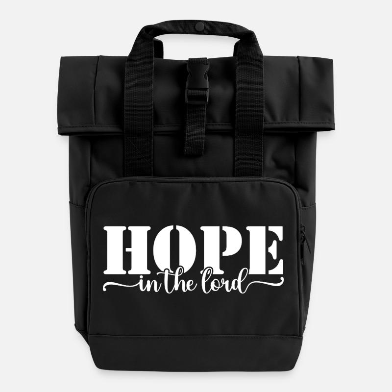 Hoffnung auf den Herrn - Rolltop Rucksack mit zwei Griffen - Schwarz