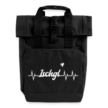 Ischgl Heartbeat – Ski & Beats - Rolltop Rucksack mit zwei Griffen - Schwarz - Vorne