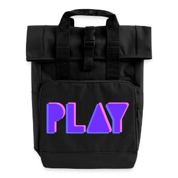 Press Play – Musik Party DJ Shirt Club Style - Rolltop Rucksack mit zwei Griffen - Schwarz - Vorne