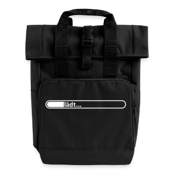 Loading bar / / loads / / / / load the loading / / - Roll Top Backpack with Two Handles - black - Front