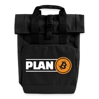 Bitcoin Plan B - Rolltop Rucksack mit zwei Griffen - Schwarz - Vorne