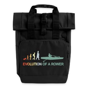 Development of a rower - Roll Top Backpack with Two Handles - black - Front