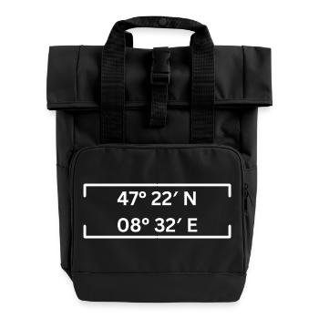 Coordonnées District 1 Zurich Minimaliste - Sac à dos Roll Top à deux anses - noir - Devant