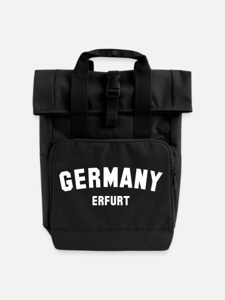 ERFURT - Rolltop Rucksack mit zwei Griffen - Schwarz