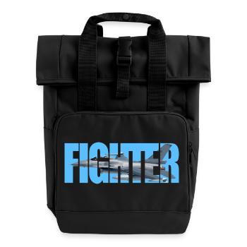 Fighter F-16 Fighting Falcon - Rolltop Rucksack mit zwei Griffen - Schwarz - Vorne