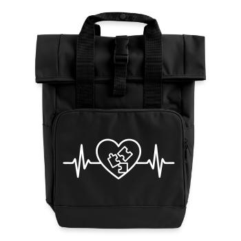 Puzzle Cœur Pièces Jeu - Sac à dos Roll Top à deux anses - noir - Devant