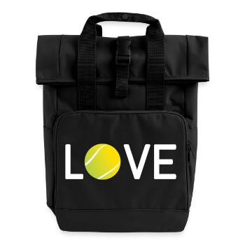 Tennis-Liebhaber - Rolltop Rucksack mit zwei Griffen - Schwarz - Vorne