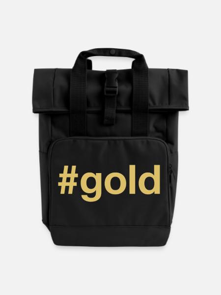 GOLD Winner Gewinner - Rolltop Rucksack mit zwei Griffen - Schwarz