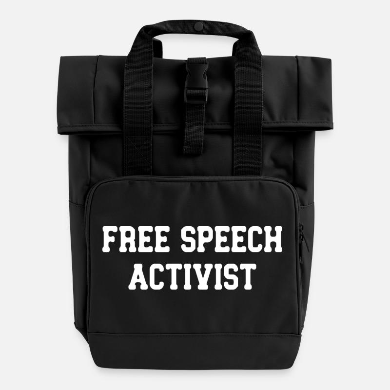 Design Engagé et Liberté d'Expression - Sac à dos Roll Top à deux anses - noir