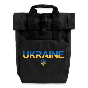 Drapeau de l’Ukraine Trident Emblem Art - Sac à dos Roll Top à deux anses - noir - Devant