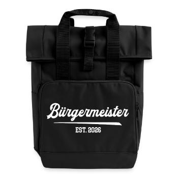Bürgermeister Seit 2026 Wahl Gemeinderat Politiker - Rolltop Rucksack mit zwei Griffen - Schwarz - Vorne