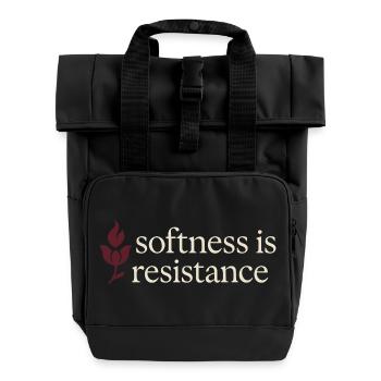 Style de vie féminin élégant, doux - Sac à dos Roll Top à deux anses - noir - Devant