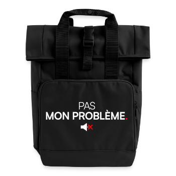 Pas mon probleme design minimal humour - Sac à dos Roll Top à deux anses - noir - Devant