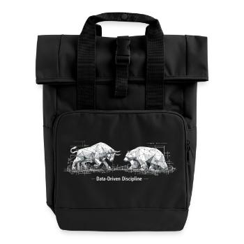 Discipline basée sur les données : conception Bull & Bear - Sac à dos Roll Top à deux anses - noir - Devant