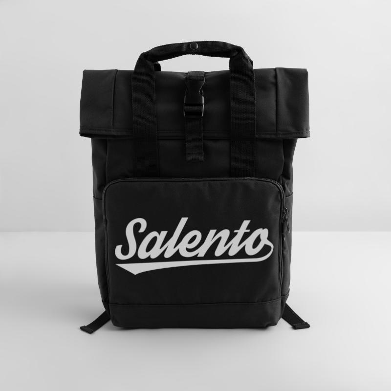 Salento Coastal Script Roll Top Backpack with Two Handles
