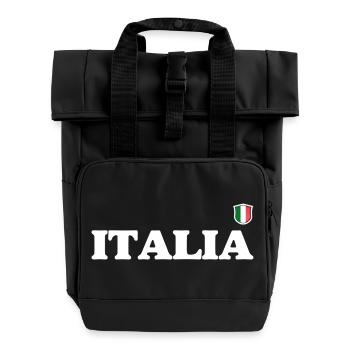 Italia Wappen Vintage Typografie - Rolltop Rucksack mit zwei Griffen - Schwarz - Vorne