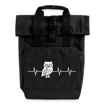 Owl Heartbeat - Rolltop Rucksack mit zwei Griffen - Schwarz - Vorne