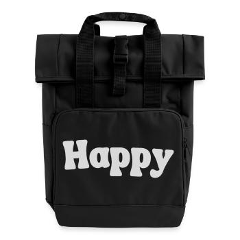 Happy - Rolltop Rucksack mit zwei Griffen - Schwarz - Vorne