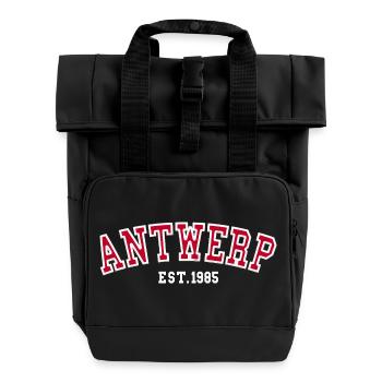 Antwerpen Est. 1985 - Rolltop Rucksack mit zwei Griffen - Schwarz - Vorne