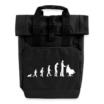 Evolution vom Baby zum Friseur - Rolltop Rucksack mit zwei Griffen - Schwarz - Vorne