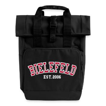 Bielefeld Est. 2006 - Roll Top Backpack with Two Handles - black - Front