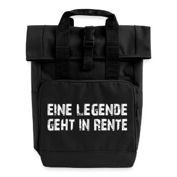 Endlich Rentner - Rolltop Rucksack mit zwei Griffen - Schwarz - Vorne