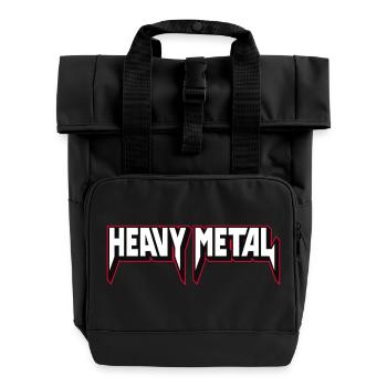 Heavy Metal 3D-Logo - Rolltop Rucksack mit zwei Griffen - Schwarz - Vorne