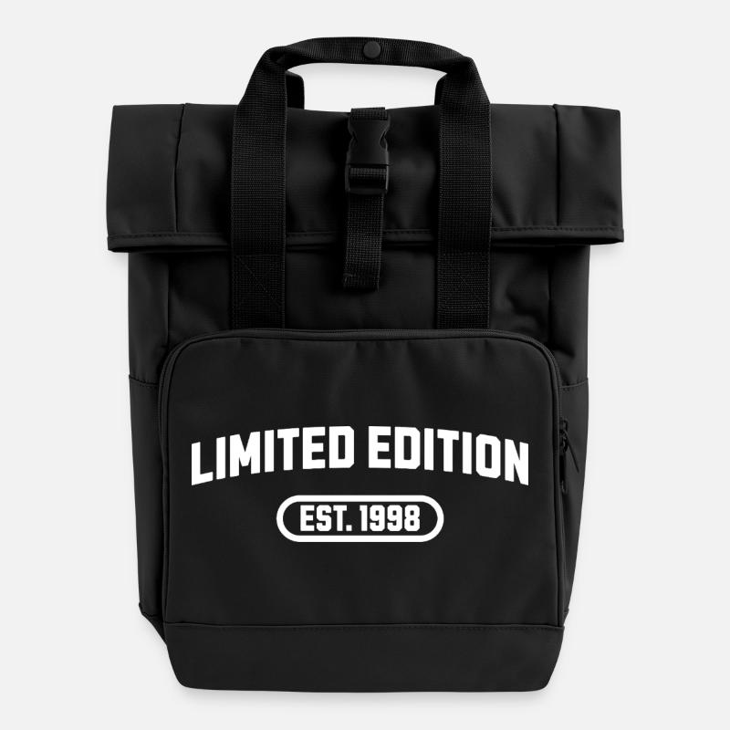 Limited Edition 1998 Birthday - Roll Top Backpack with Two Handles - black