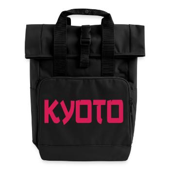 Kyoto Kunstmotiv - Rolltop Rucksack mit zwei Griffen - Schwarz - Vorne