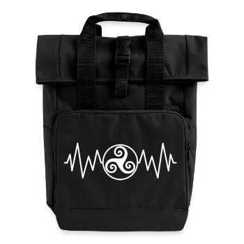 Triskel heart rate - Roll Top Backpack with Two Handles - black - Front