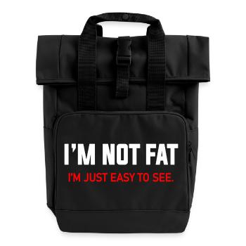Bold Text Quote T-Shirt Design - Roll Top Backpack with Two Handles - black - Front
