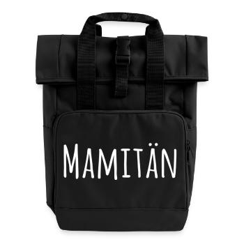 Mamitän Lustiges Wortspiel Kapitän Mama Anker - Rolltop Rucksack mit zwei Griffen - Schwarz - Vorne