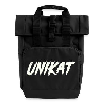 Unique - Roll Top Backpack with Two Handles - black - Front