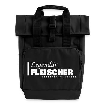 Fleischer - Rolltop Rucksack mit zwei Griffen - Schwarz - Vorne