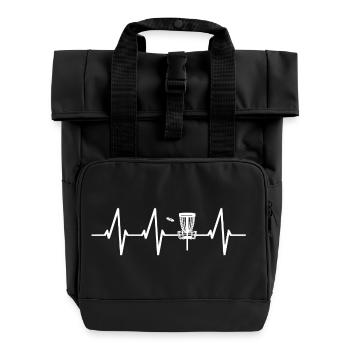 Dicgolf Disc Golf Heartbeat Frisbee Player - Roll Top Backpack with Two Handles - black - Front