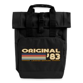 1983 - Roll Top Backpack with Two Handles - black - Front
