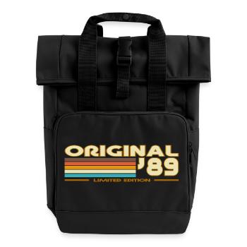 1989 - Roll Top Backpack with Two Handles - black - Front