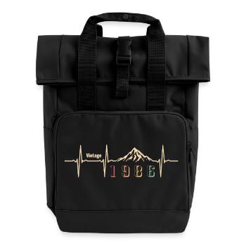 Retro Street 40 Jahre Forties Geschenk 1986 - Rolltop Rucksack mit zwei Griffen - Schwarz - Vorne