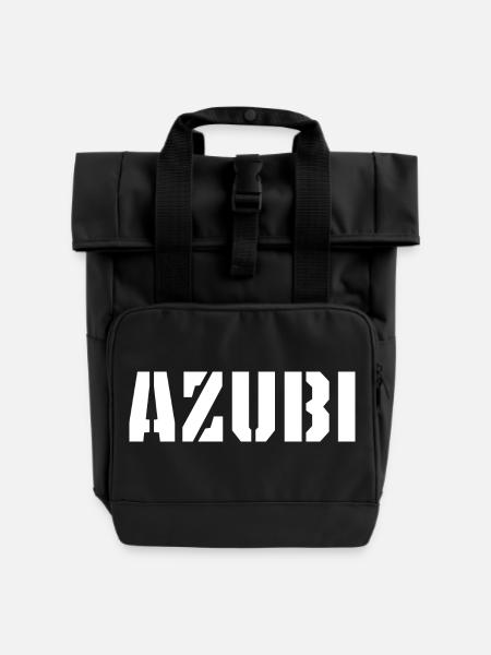 Azubi Tshirt Azubi Cap - Rolltop Rucksack mit zwei Griffen - Schwarz