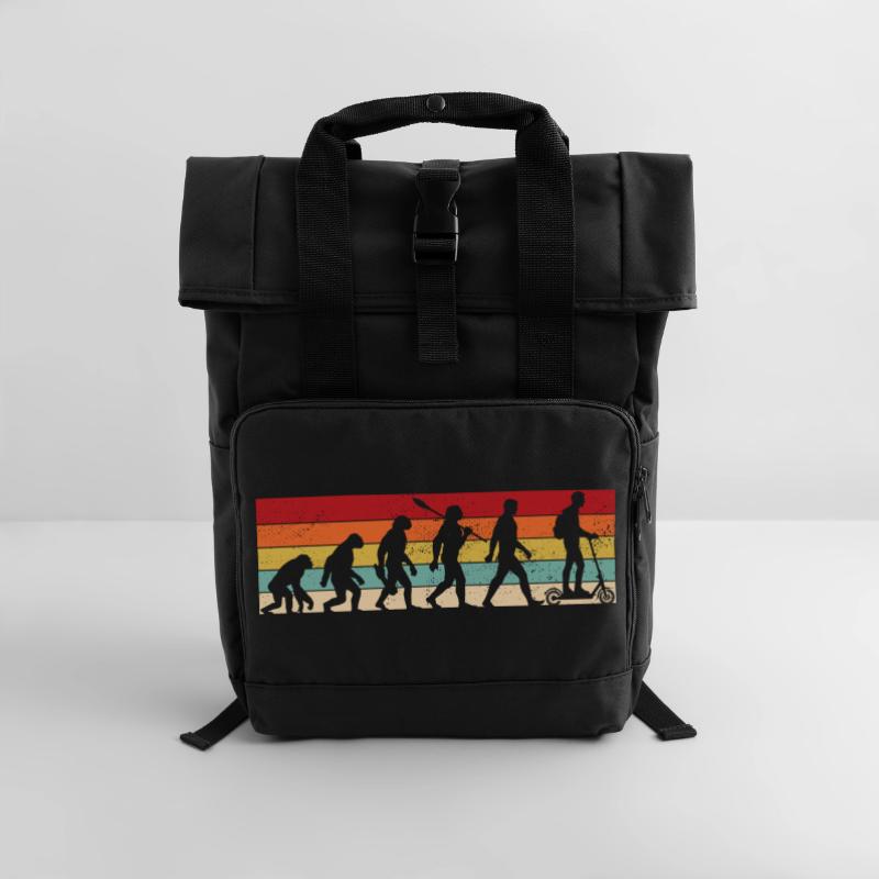 Vintage Evolution - E-Scooter Roll Top Backpack with Two Handles