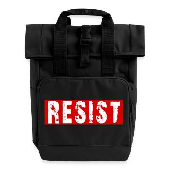 Résister à la typographie de protestation en détresse - Sac à dos Roll Top à deux anses - noir - Devant